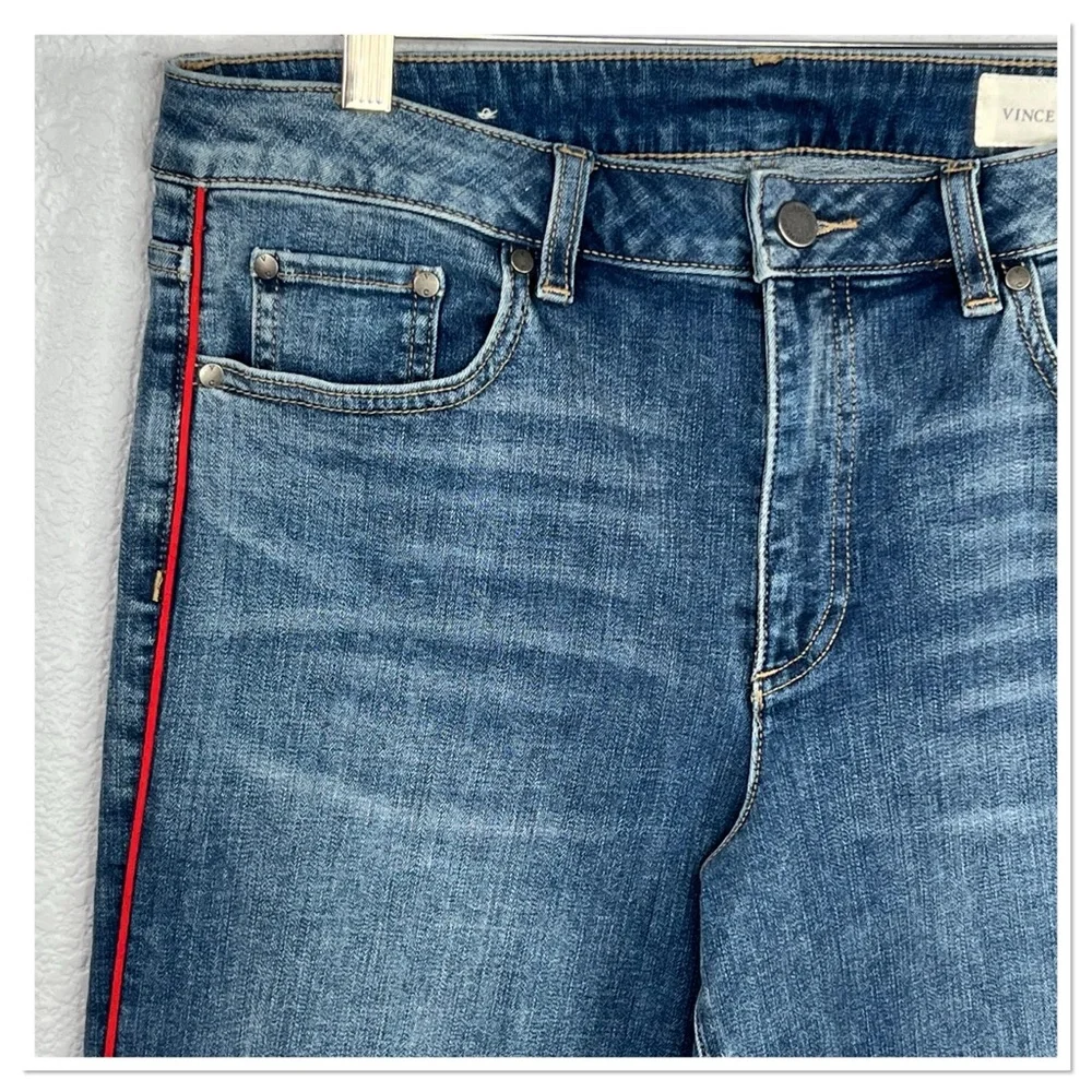 Vince Camuto Denim Ladies Jeans Sz 30/10 Red Piping Cotton Blend